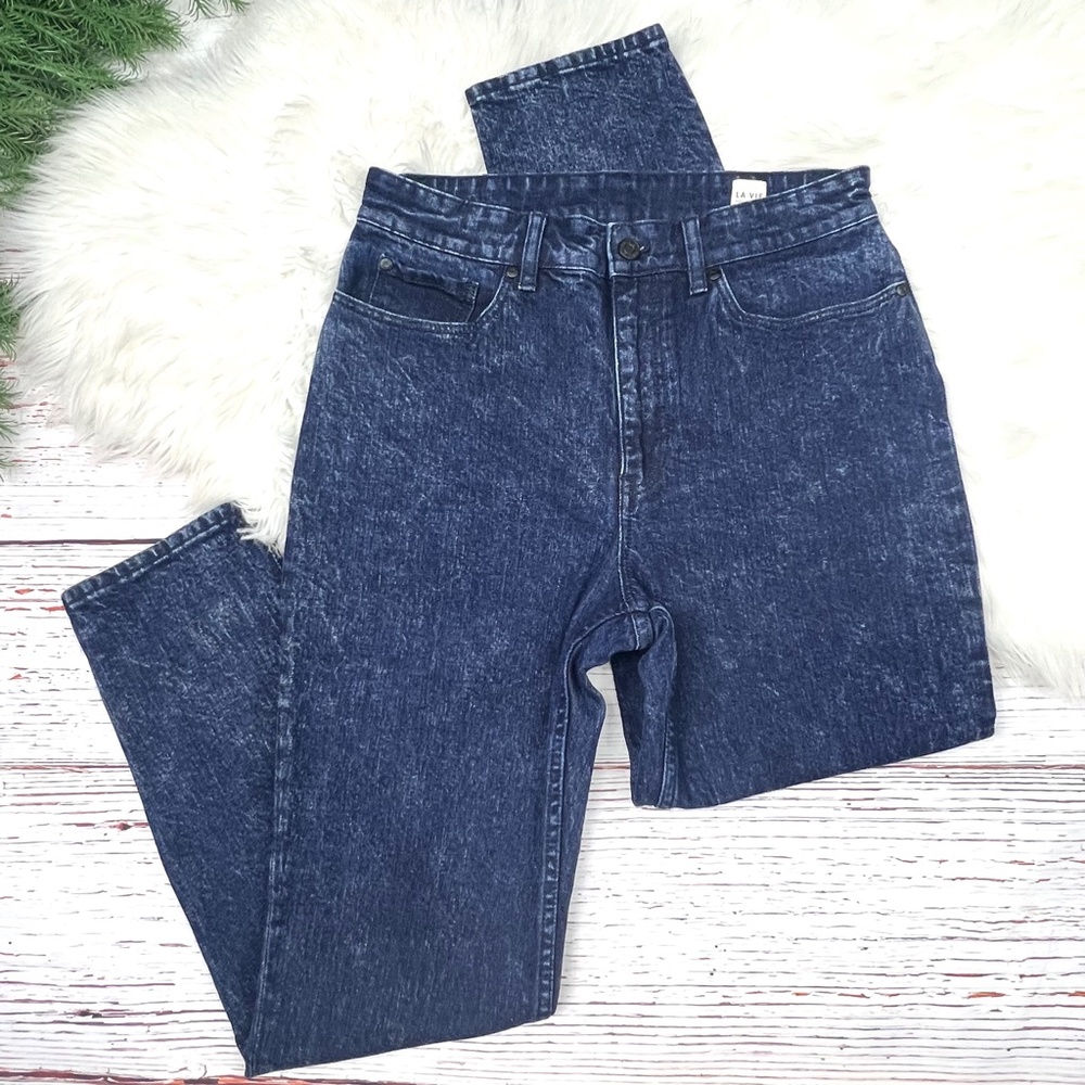 👖NWOT |•LA VIE BY REBECCA TAYLOR•|Navy Stone Acid Wash High Waist Skinny Jean